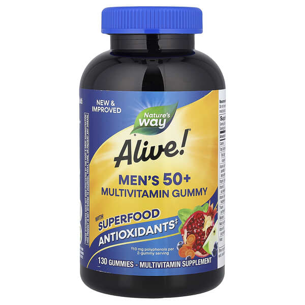 Nature's Way Alive!® Men's 50+ Multivitamin Gummy, Fruit, 130 Gummies