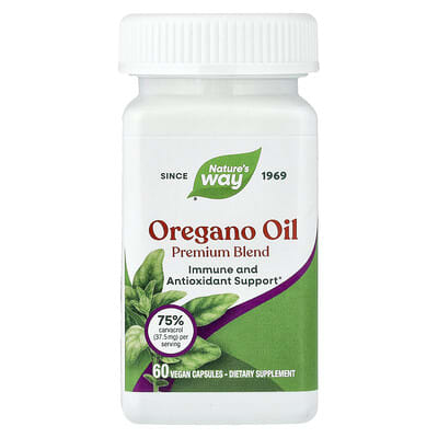 Nature's Way, Oregano Oil, Premium Blend, 60 Vegan Capsules (50 mg Per capsule)