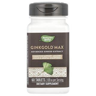 Nature's Way, Ginkgold Max, 120 mg, 60 comprimidos