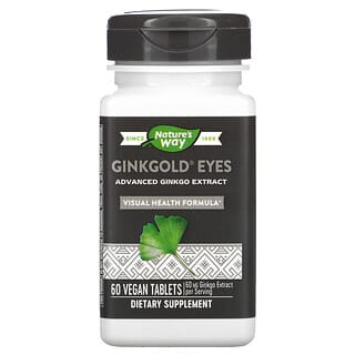 Nature's Way, Extracto de ginko para los ojos Ginkgold, 60 comprimidos vegetales