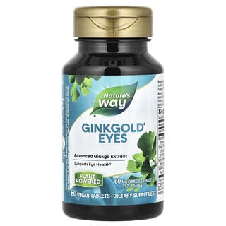 Nature's Way, Extracto de ginko para los ojos Ginkgold, 60 comprimidos vegetales