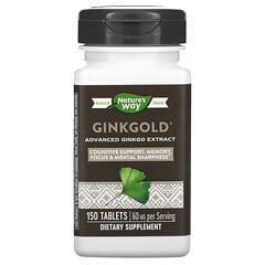 Nature's Way, Ginkgold, Extracto avanzado de ginkgo, 60 mg, 150 comprimidos