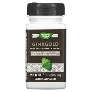 Nature's Way, Ginkgold, Extrait de ginkgo biloba amélioré, 60 mg, 150 comprimés