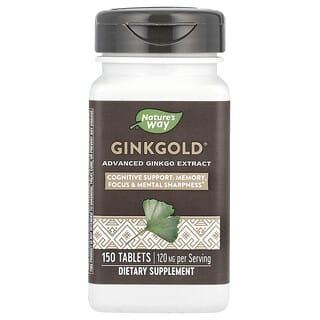 Nature's Way, Ginkgold®, покращений екстракт гінкго, 120 мг, 150 таблеток (по 60 мг в 1 таблетці)