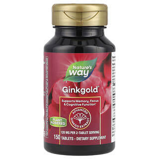 Nature's Way, Ginkgold®, Extracto de ginkgo avanzado, 120 mg, 150 comprimidos (60 mg por comprimido)