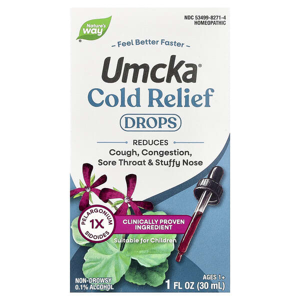 Nature's Way, Umcka, капли от простуды, 30 мл (1 жидк. унция)