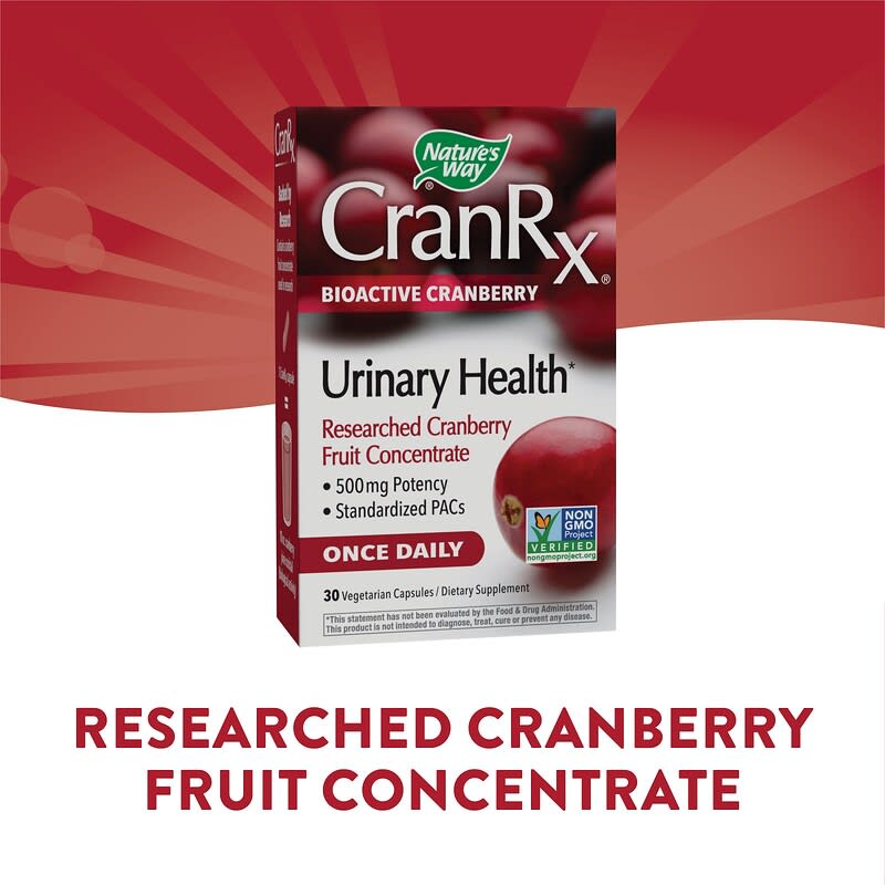 Nature's Way, CranRx, Urinary Health, Bioactive Cranberry, 500 mg, 30 Vegetarian Capsules