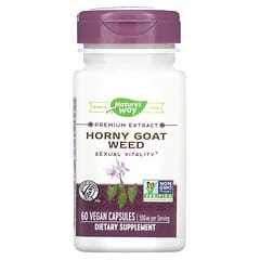 Nature's Way, Horny Goat Weed, 500 мг, 60 веганских капсул