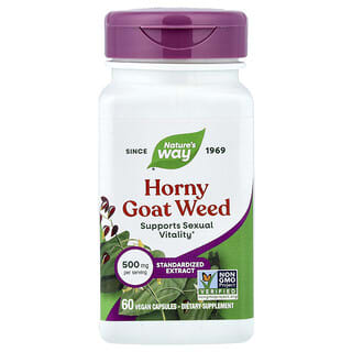 Nature's Way, Horny Goat Weed, 500 mg, 60 Vegan Capsules