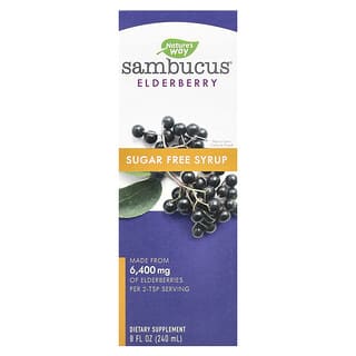 Nature's Way, Sambucus, Baga de Sabugueiro Padronizada, Xarope sem Açúcar, 240 ml (8 oz)