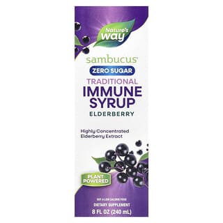 Nature's Way, Sambucus®, Traditional Immune Syrup, Zero Sugar, Elderberry, 50 mg, 8 fl oz (240 ml)