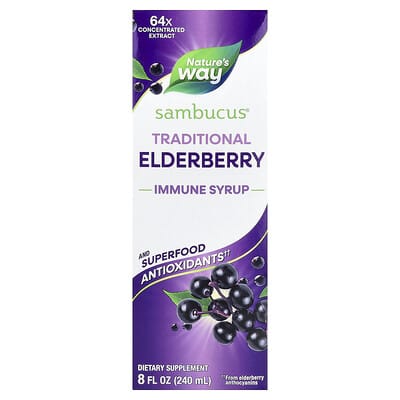 Nature's Way, Sambucus®, Traditional Immune Syrup, Elderberry, 8 fl oz (240 ml)