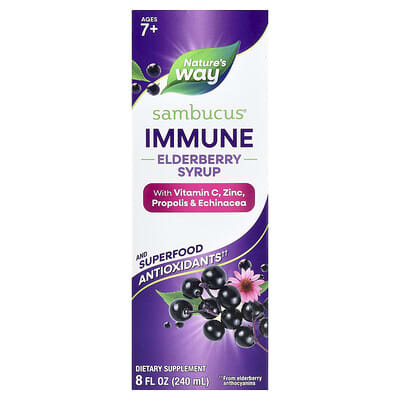 Nature's Way, Sambucus, Immune Help Syrup, Elderberry Flavor, 8 fl oz (240 ml)