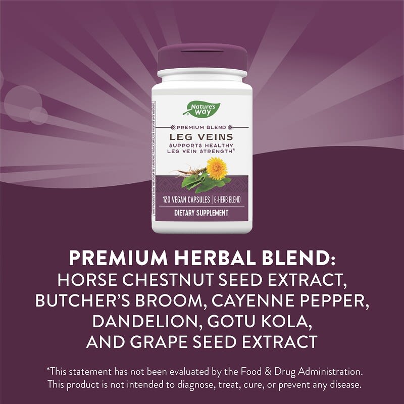 Nature's Way, Leg Veins, Premium Blend, 120 Vegan Capsules