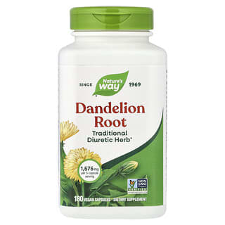 Nature's Way, Rădăcină de păpădie, 180 capsule vegane (525 mg per capsulă)