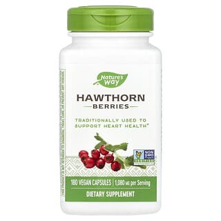 Nature's Way, Hawthorn Berries, Weißdornbeeren, 1.080 mg, 180 vegane Kapseln (360 mg pro Kapsel)