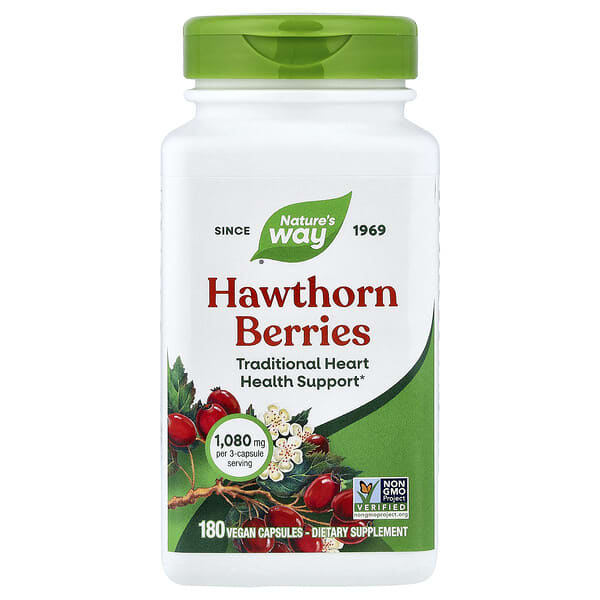 Hawthorn Berries, 180 Vegan Capsules (360 mg per Capsule)