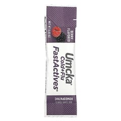 Nature's Way, Umcka, 파스트 액티브즈, 감기 + 독감 완화, 베리 맛, 졸리지 않는, 10 파우더 패킷