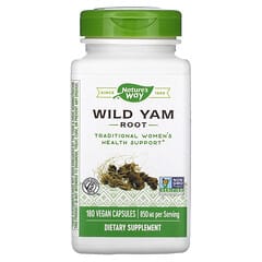 Nature's Way, Raíz de ñame silvestre, 425 mg, 180 cápsulas veganas