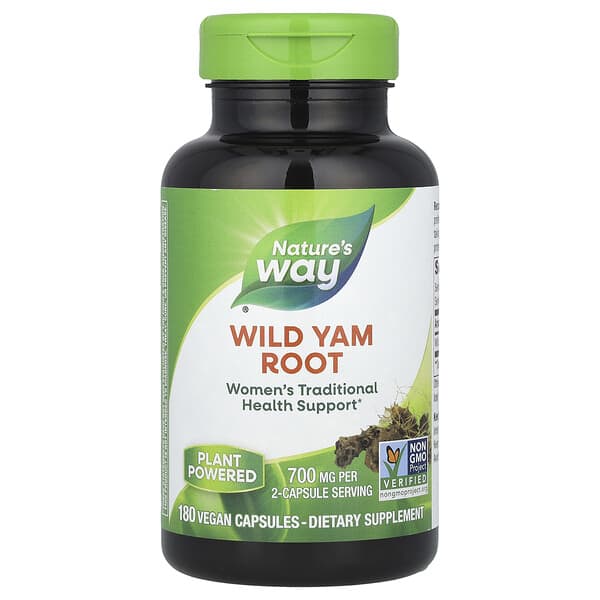 Nature's Way, Wild Yam Root, 180 Vegan Capsules (350 mg Per Capsule)