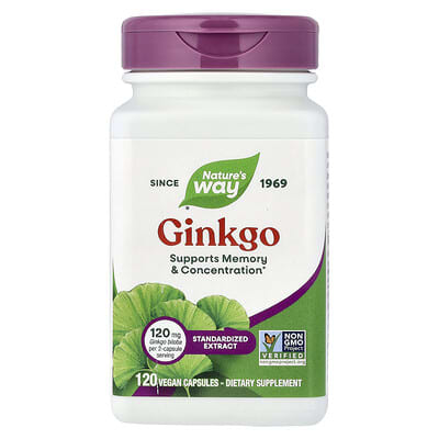 Nature's Way, Ginkgo Premium Extract, 120 Vegan Capsules
