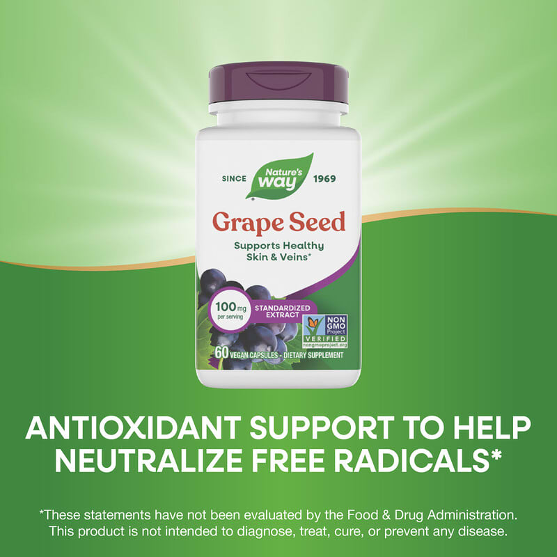 Grape Seed, 100 mg, 60 Vegan Capsules