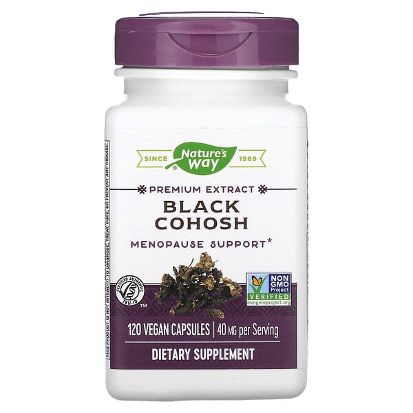 Nature's Way, Black Cohosh, Premium Extract, 40 mg, 120 Vegan Capsules