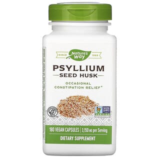 Nature's Way, Cáscara de semilla de psyllium, 525 mg, 180 cápsulas veganas
