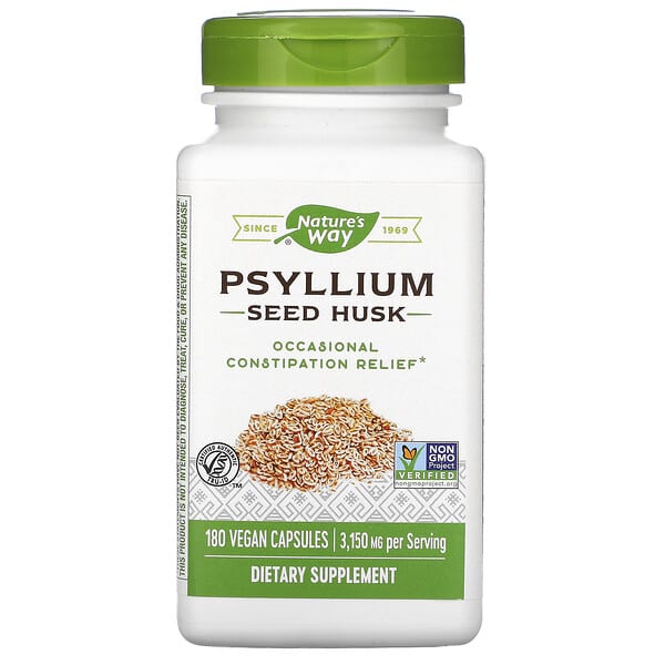 Nature's Way, Psyllium Seed Husk, 525 mg, 180 Vegan Capsules