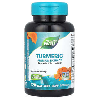 Nature's Way, Turmeric, Premium Extract, 500 mg, 120  Vegan Tablets