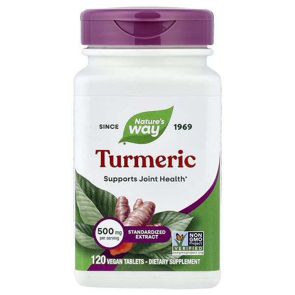 Nature's Way Turmeric, Standardized Extract, 500 mg, 120 Vegan Tablets