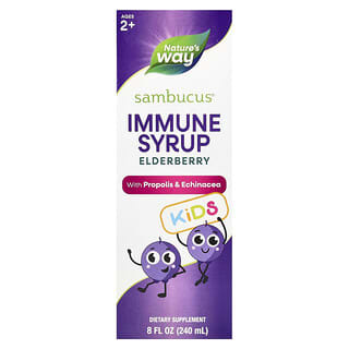 Nature's Way, Kids Sambucus®, Immune Syrup, Elderberry, Ages 2+, 8 fl oz (240 ml)