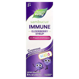 Nature's Way, Kids Sambucus®, Immune Elderberry Syrup With Propolis & Echinacea, Ages 2+, 8 fl oz (240 ml)