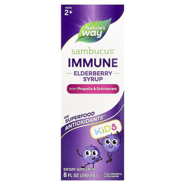 Nature's Way, Kids Sambucus®, Immune Elderberry Syrup, Ages 2+, 8 fl oz (240 ml) — product photo 1
