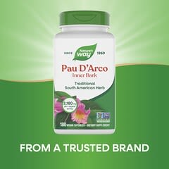 Pau D'Arco（ポーダルコ）内樹皮、ヴィーガンカプセル180粒（1粒あたり