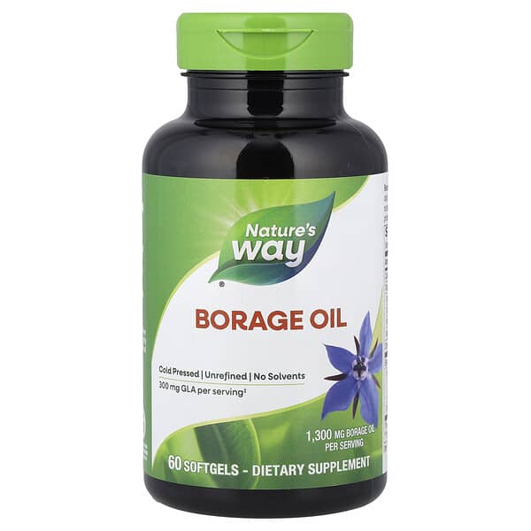 Nature's Way Borage Oil, 1,300 mg, 60 Softgels