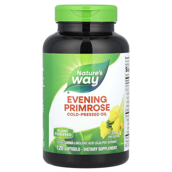 Nature's Way Evening Primrose, Cold-Pressed Oil, 1,300 mg, 120 Softgels