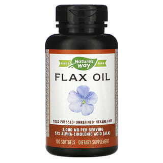 Nature's Way, Flax Oil, 3,000 mg, 100 Softgels