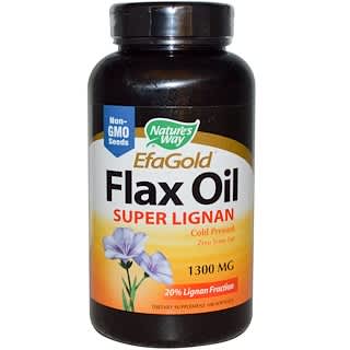 Nature's Way, EfaGold, Flax Oil, Super Lignan, 1300 mg, 100 Softgels