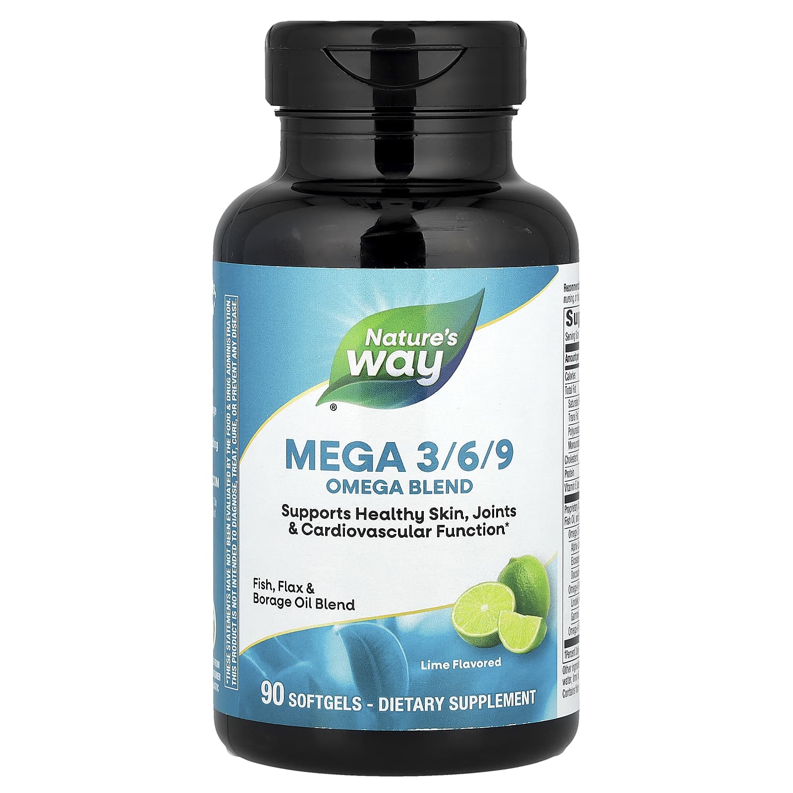 Mega 3/6/9, Omega Blend, Lime, 90 Softgels