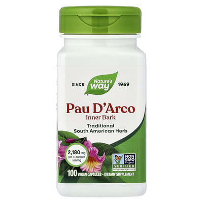 Nature's Way, Pau D'Arco, Inner Bark, 100 Vegan Capsules (0.54 mg per Capsule)