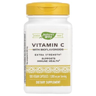 Nature's Way, Vitamine C avec bioflavonoïdes, Extra-puissante, 1000 mg, 100 capsules vegan