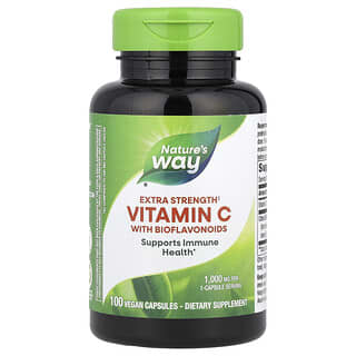 Nature's Way, Vitamine C avec bioflavonoïdes, Extra-puissante, 1000 mg, 100 capsules vegan