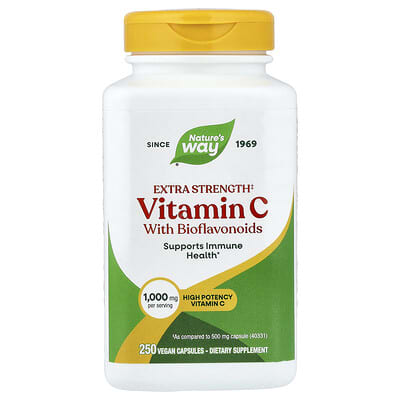 Nature's Way, Vitamin C with Bioflavonoids, Extra Strength, 1,000 mg, 250 Vegan Capsules