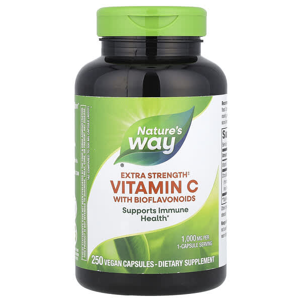 Nature's Way, 含生物類黃酮的維生素 C，1000 毫克，250 粒素食膠囊