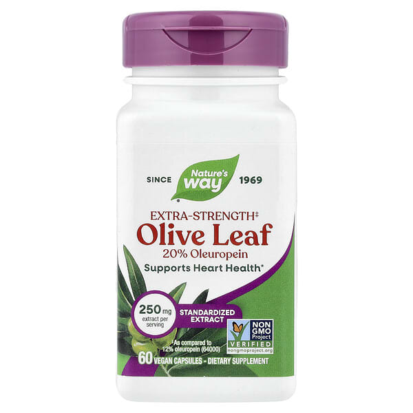 Nature's Way, Olive Leaf, 베지 캡슐 60정