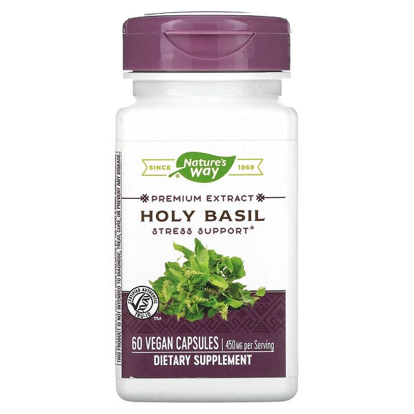 Nature's Way, Heiliges Basilikum, 450 mg, 60 vegane Kapseln