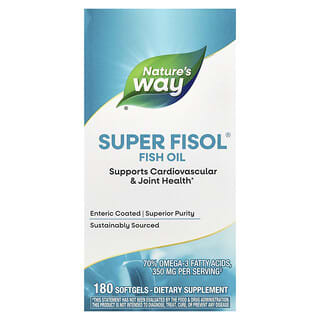 Nature's Way, Super Fisol, Huile de poisson, 180 capsules à enveloppe molle