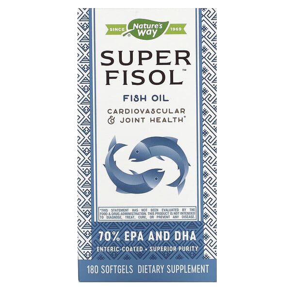 Nature's Way, Super Fisol, рыбий жир, 180 мягких таблеток