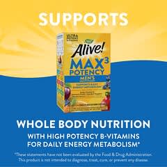 Nature's Way‏, Alive!‎ Max3 Potency, מולטי-ויטמין לגברים, 90 טבליות